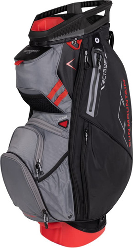 Bolsa Carrito Golf Dividida 14 Via Color Negro Rojo (c-130)