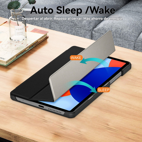 USTIYA 2x Mica Funda para Xiaomi Redmi Pad Se 8.7" Pulgadas Case Cristal Templado Protector Pantalla PC+PU Carcasa Color Negro Cover