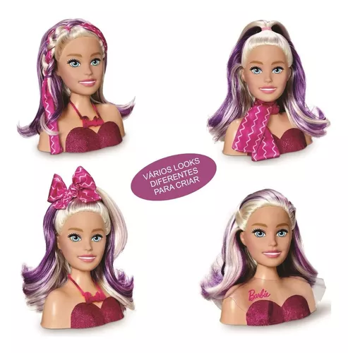 Pupee Barbie Styling Head Faces, Rosa, Busto, 14 peças