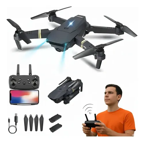 Câmera Hd Drone E998 Pro De 50 Metros E 720mp Iniciante Cinza