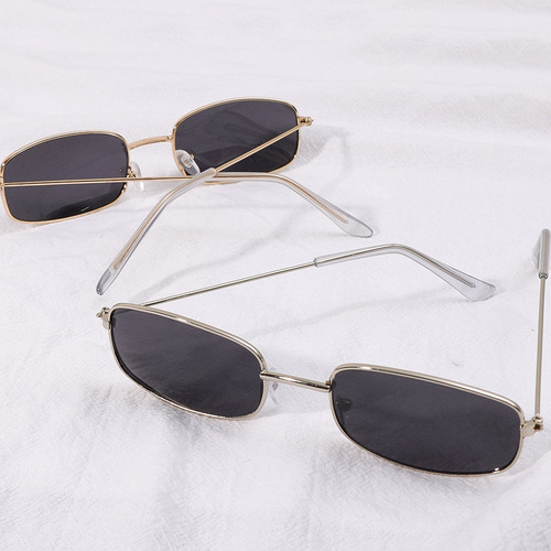 Gafas De Sol Rectangulares Con Pantalla De Espejo De Metal U