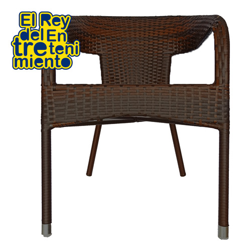 Juego De Jardin Mesa + 4 Sillas Simil Rattan Exterior El Rey