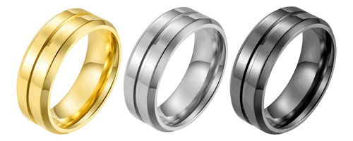 3 Anillos De Titanio Minimalistas Para Hombre