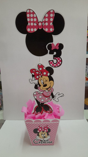 Centro De  Mesa Minnie Mouse X 4