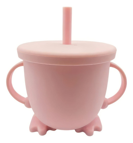 Taza De Silicona Antiderrames Con Sorbete Rosado