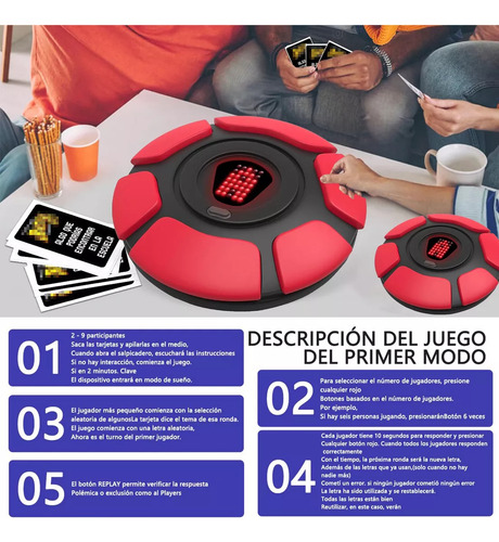 TodosDM Juego De Mesa Basta Versión 2.0 Viral Interactivo Tablero Electrónica En Español, Para Pensar Rápida, Juego De Palabras De Ritmo Rápido, Juego Familiares, Fiestas Y Entretenimiento