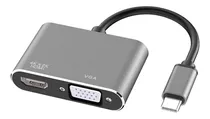 Comprar Conversor Adaptador Type C Para Hdmi Vga 2x1 Conversor Usb C