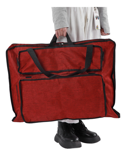 Bolso Artístico Rojo, Bloc De Dibujo, Reforzado Con Un Solo