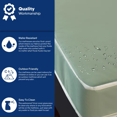 Greaton, Colchon De Vinilo Resistente Al Agua De 9 Pulgadas,