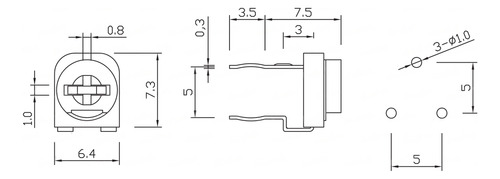 25 Trimpots Preset Horizontal 220k 220000 Ohms Lineal (224)