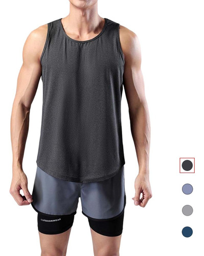 Camiseta Gym Quick Dry Tank Sin Mangas Hombre Deportiva