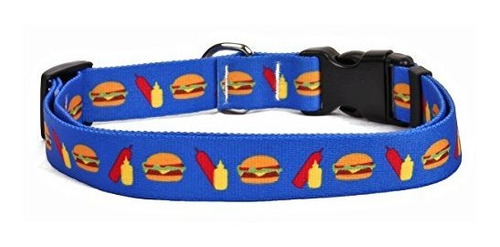 Collar Del Perro Amarillo Diseño Del Perro De Hamburguesas A