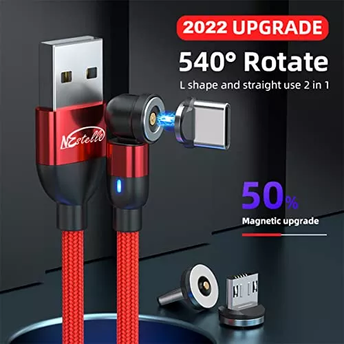  Statik 360 - Cable de carga magnético USB C, micro USB, puntas  magnéticas 3 en 1 para cargar todos los dispositivos - Cargador magnético  tipo C cargador de teléfono magnético 