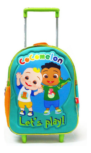 Mochila Wabro Cocomelon Amigos Carro Escolar Jardín 12 In Color Verde Diseño de la tela 87201