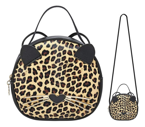 Bolso Redondo De Leopardo A La Moda, Bolso Bandolera Con Bon