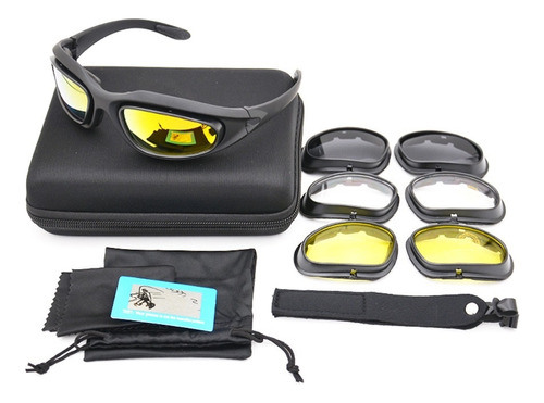 Óculos Táticos Polarizados Uv400 C5 Óculos De Tiro 4 Lentes