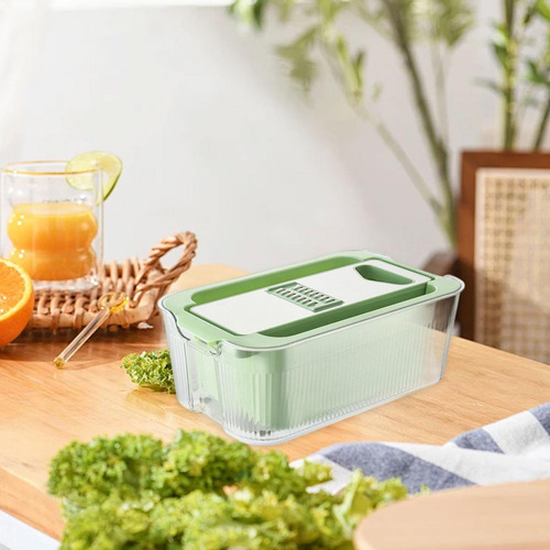 Fatiador Mandoline Para Cozinha Verde Com 6 Lâminas