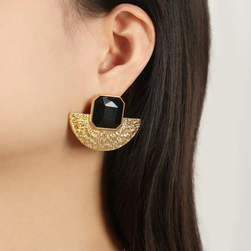 Collar Y Pendientes De Acero Inoxidable Con Cuentas En Forma