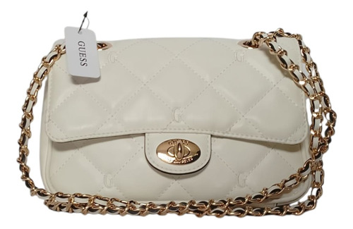 Crossbody Guess Para Mujer Color Blanco 100% Orginal Blanco Lisa Níquel Blanco
