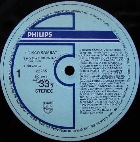 Two Man Sound - Disco Samba - Lp Año 1986 - Samba Disco (Usado)