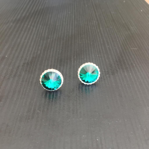 Imagen 4 de 8 de Arete Broquel Rivoli Bluecirco De Plata .925 Agálea Joyería