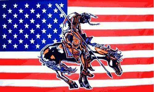 Bandera Americana  Fin Del Camino  3'x5', Diseño Indígena Co