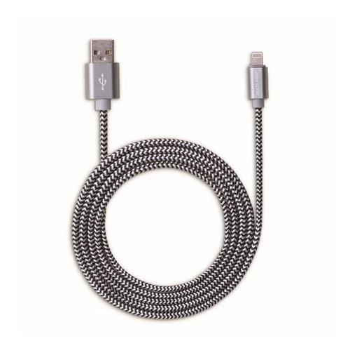 Imagem 2 de 2 de Cabo Para iPhone 1.5m Nylon Wi343 Preto Multilaser