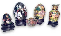 Comprar Lote De 5 Adornos De Vitrina En Bronce Cloisonné Oriental