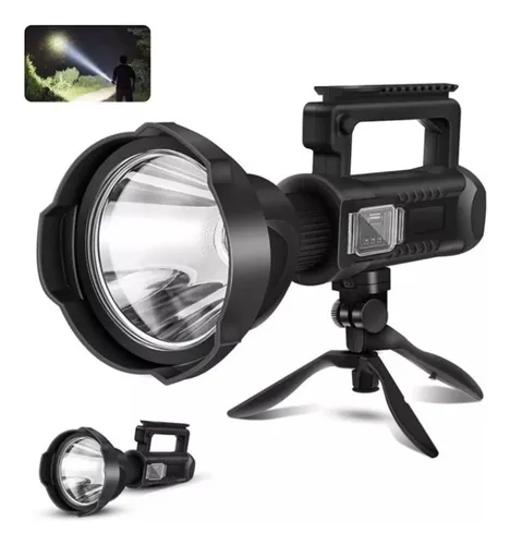 Foco Linterna Led Largo Alcance 600 Metros Usb Trípode Led