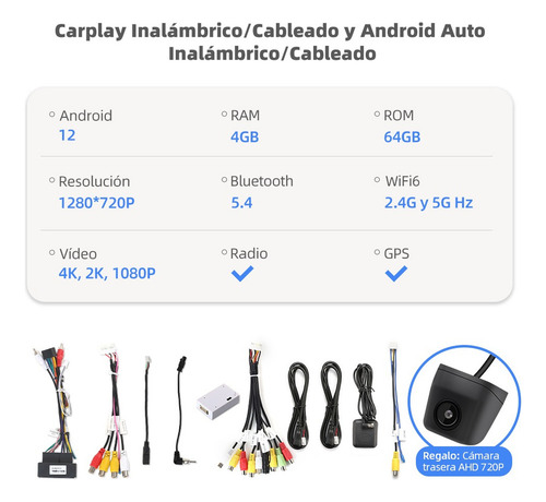 // Estéreo 4+64g 4k Para Dodge Ram 1500 2014-2019 A/a