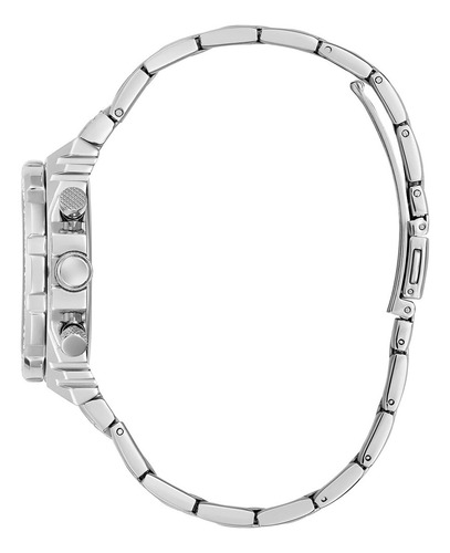 Reloj Guess Gw0552l1 Fusion Mujer Acero Inoxidable Malla Plateado Bisel Plateado Fondo Plateado