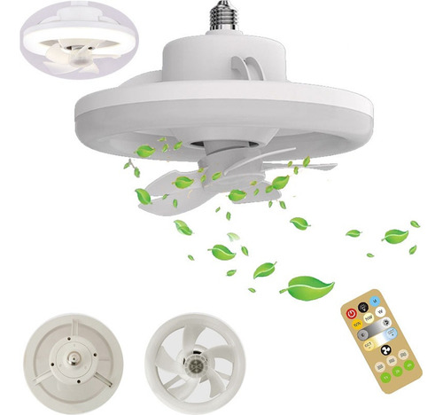 Ventilador De Teto Com Luz Led, Controle Remoto Rotativo