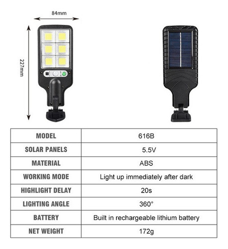 , 4pcs Luz De Calle Solar Remota Sensor De Movimiento Luz