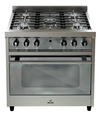 Imagen 1 de 1 de Cocina Morelli Zafira 900 a gas/eléctrica 5 hornallas plateada 220V puerta con visor