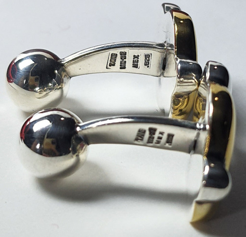 Originales Mancuernillas Tane Gemelos Plata 925 Vermeil Oro (Usado)