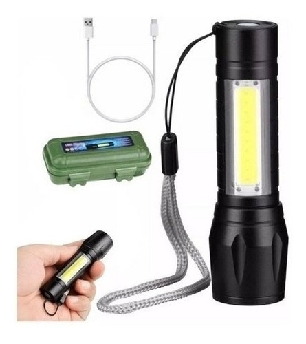 Mini Lanterna 3 Modos Aprova D Agua Recarregavel Portatil Cor da lanterna Preto Cor da luz Branco
