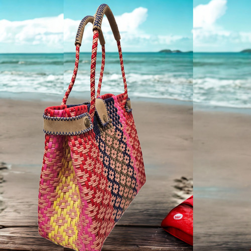 Bolso Para Mujer Tejido A Mano Tote Bag Bolsa Para Playa