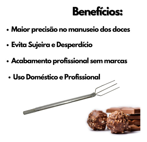 Kit 2 Garfos 3 Pontas Para Banhar Bombons Trufas Pão De Mel