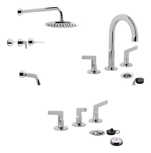 Fv Combo Kit Baño Arrayan H6 Lavatorio Bidet Ducha Ceramico