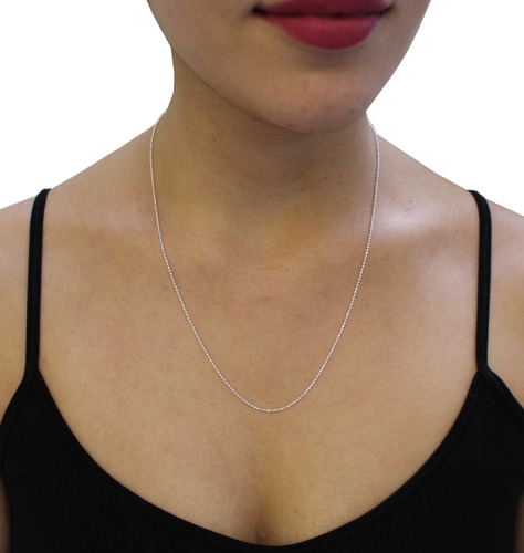 Imagen 5 de 10 de Cadena De Plata 925 Bolita Diamantada 50 Cm Agálea Joyería