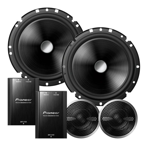 Kit 2 Vias Pioneer Ts-c170br Woofer 6 Pol 120w Rms Crossover