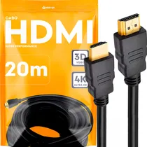 Comprar Cabo Hdmi Gold 20m Metros Marqs Home 1.4 Hdmi Preto Mts 4k 3d Full Hd Blindado Tv Pc Video Game
