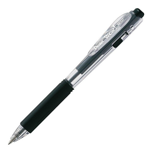 Caneta Retratil Emborrachada Wow 0,7mm Preto Pentel