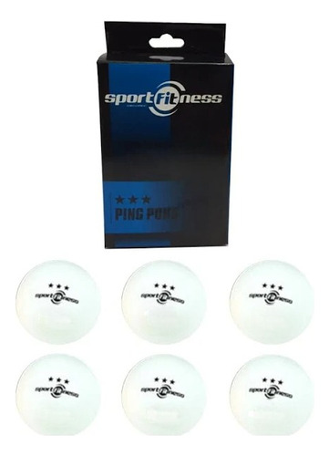  Pelotas Para Ping Pong  Sport Fitness 40 Mm 3 Estrellas