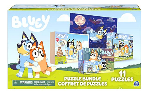 Bluey 11 Puzzle Bundle Set, 8 Y 24 Piezas De Madera, Fuzzy Y