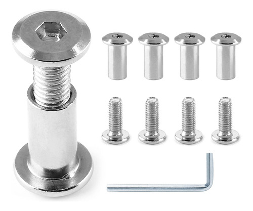 Jersvimc 10 Pares (20 Piezas) M6 X 0.630 In Tornillo Hexagon