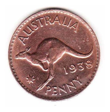 Moneda Australia 1938 One Penny