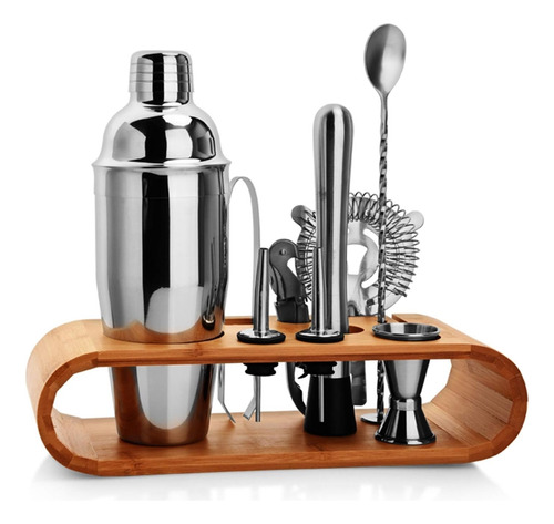 Coqueteleira Inox Kit Completo P Bebida Vodka Tequila Whisky Cor Cinza