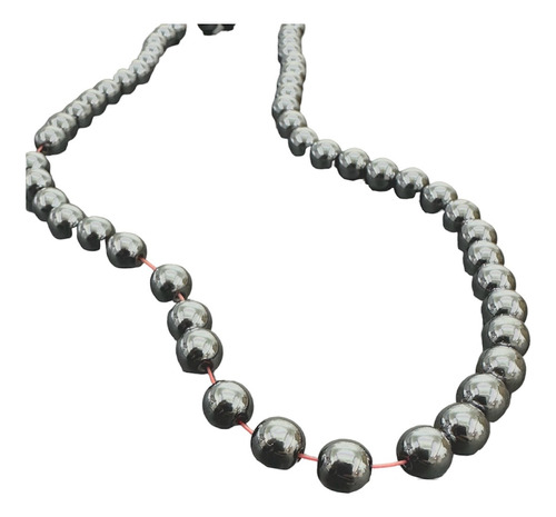 Perla De Piedra Hematite Bolita 8mm, Tira De 40cm, 10 Unidad