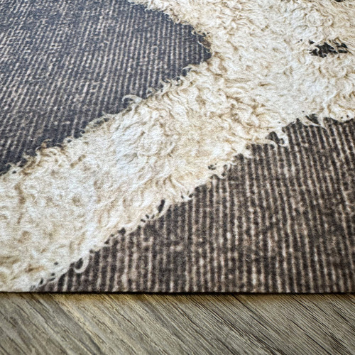 Alfombra Carpeta Plana 150x200 Estampado Yute Rombos Ancho 150 Cm Color Marrón Y Natural Largo 200 Cm
